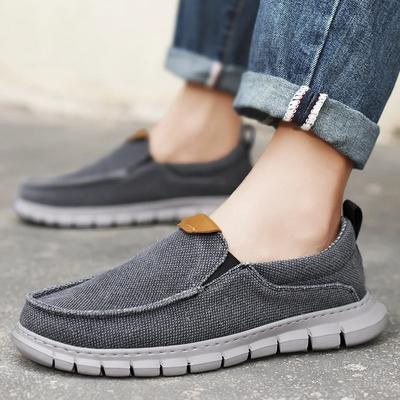 Zapatillas deportivas para hombre, zapatos casuales, mocasines de lona de color liso, planos, clásicos, cómodos, de talla grande, suaves y transpirables.