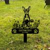 Custom Fox Terrier Dog Memorial Garden Stake, Personalized Metal Yard Sign for Pet, Outdoor Animal Grave Marker, Garden Decor