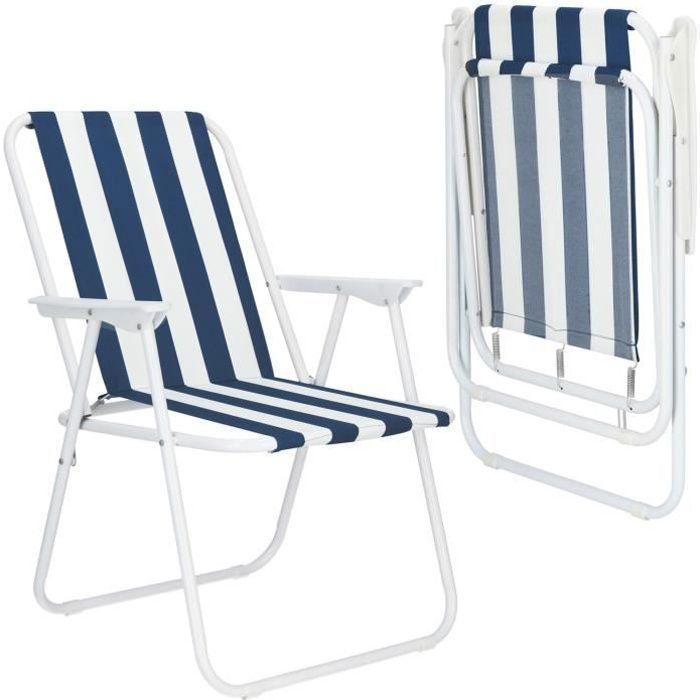 SPRINGOS® Folding Beach Camping Chair 52x59x80 Cm - Dark Blue