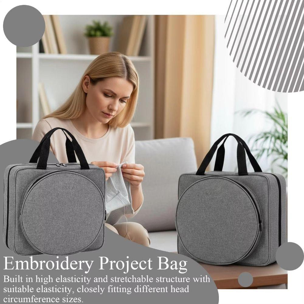 Vadderad Insida Korsstygn Tråd Förvaring Broderiprojektväska Broderitrådar Organizer