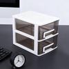 Schreibtisch mit 2 Schubladen, Kunststoff, stapelbar, transparent, Desktop-Aufbewahrungsbox für Büromaterial, für Zuhause, Wohnheim