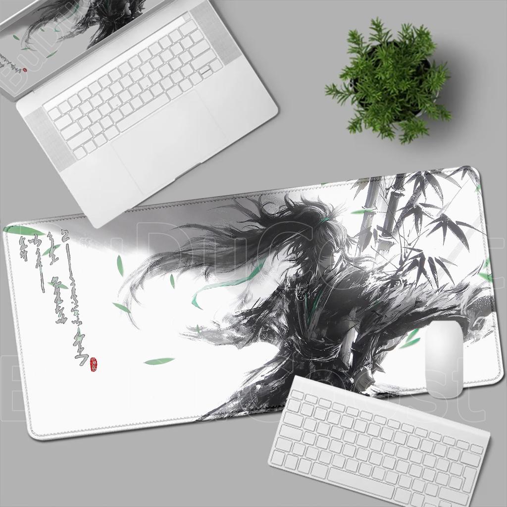 Hot Wuthering Waves Qiuyuan Mouse Pad XXL Gaming Computer Gamer PC 400x900mm Keyboard Desk Mat Non-Slip Rubber Laptop Mouse Pads