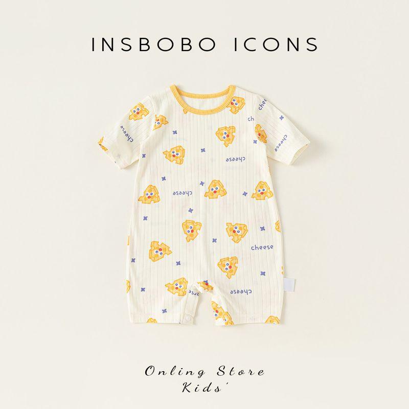 Insbobo Baby Clothes Summer Thin Style Boy Romper Baby Crawling Clothes Cute Summer Infant Jumpsuit Trendy Flower color 73