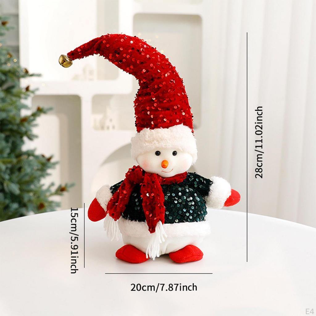 Christmas Doll Statue Collectible for Home Decor Gift Figurine Plush Ornament Hallway