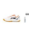New LiNing Feather Abrasion Resistant Low Top Badminton Shoes Unisex White Black AYTT023-3