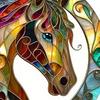 Acrylic Horse Suncatcher Stained Glass Effect Window Hanging Ornament Equestrian Gifts for Mom Grandma Women Horse Lovers