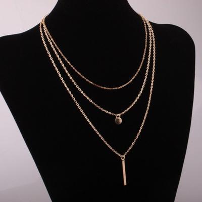Multi-layer Necklace, New Copper Bead Chain Sequined Metal Strip, Niche Simple Accessories Necklace for Women