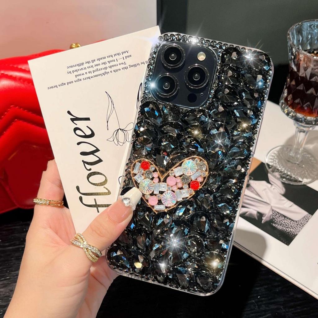 Love Bling Rhinestone Diamond Flowers Case For Samsung S23 S22 Ultra S21 S20 FE A14 A24 A34 A54 A13 A23 A33 A53 A12 A22 A32 A52 /iphone Glitter Cover
