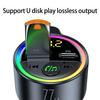 77W Bluetooth-compatible 5.4 FM Transmitter Car Adapter 65W+12W Fast Charging Car Adapter Call Sound LED Display