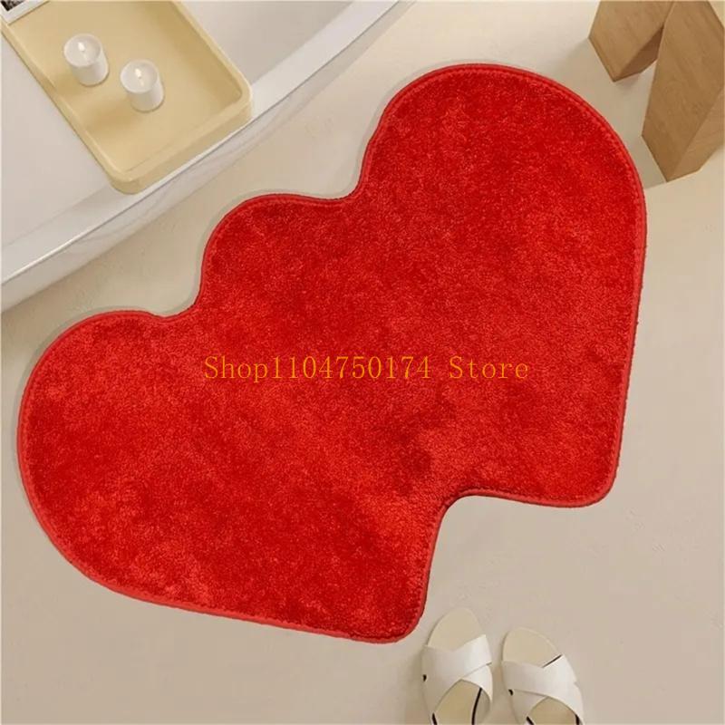 Heart Shaped Rug Lip Decorative Floor Mat Shower Mat Nonslip Washable Doormat top sale