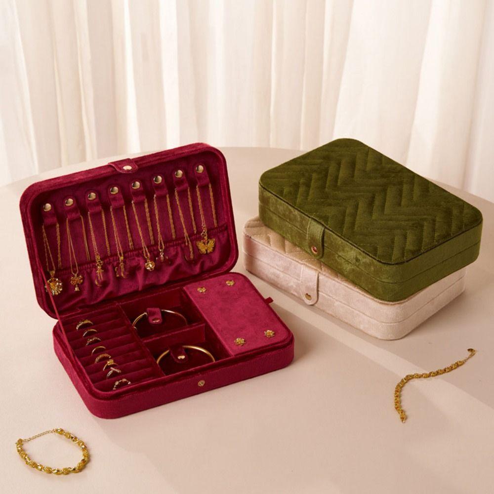 Bracelet Earrings Velvet Jewelry Holder Rings Necklace Jewelry Storage Case  Travel