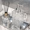 Clear Crystal Soap Dispenser Refillable Liquid Hand Soap Dish Soap Dispensers for Bathroom Counter Kitchen Sink