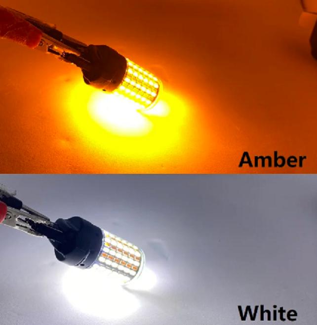 Dual Color T20 LED 7443 W21/5W Bulb 1157 BAY15D P21/5W Led T25 3157 P27/7W Car DRL Turn Signal Lamp Auto Lights Bulb Switch