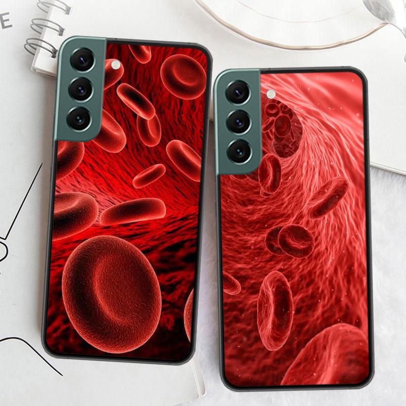 Blood Platelets Under Microscope Phone Case For Samsung Galaxy S22 S25 Ultra S21 S10 Plus S26 Edge S20 S23 S24 FE Cover Sili