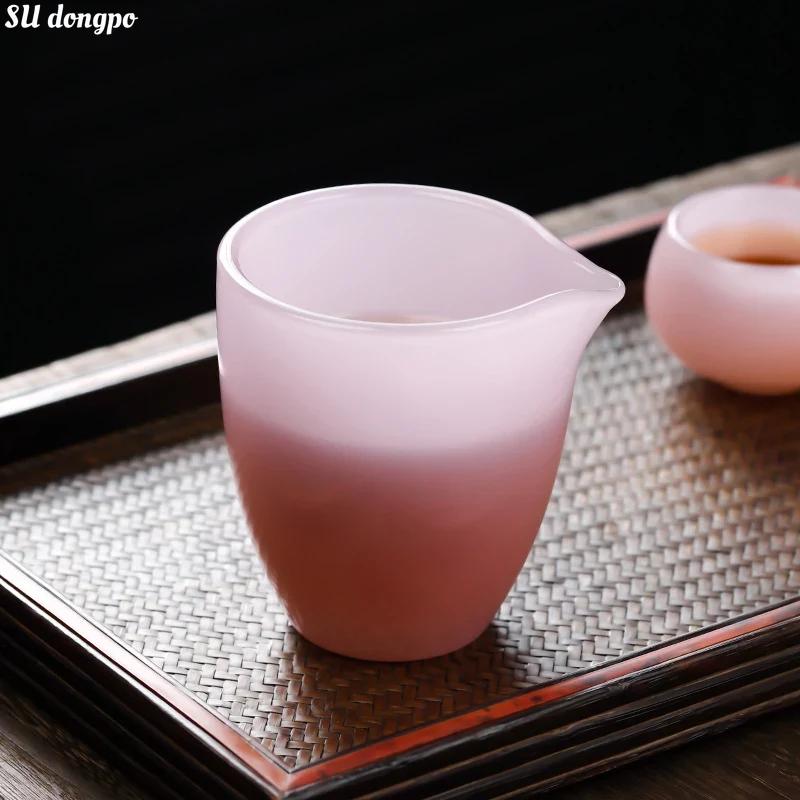 Furong Jade Porzellan Fair Cup-Harmony Chahai Teetasse Rosa Teespender Glas Jade Glasiert Teegeschirr Zubehör