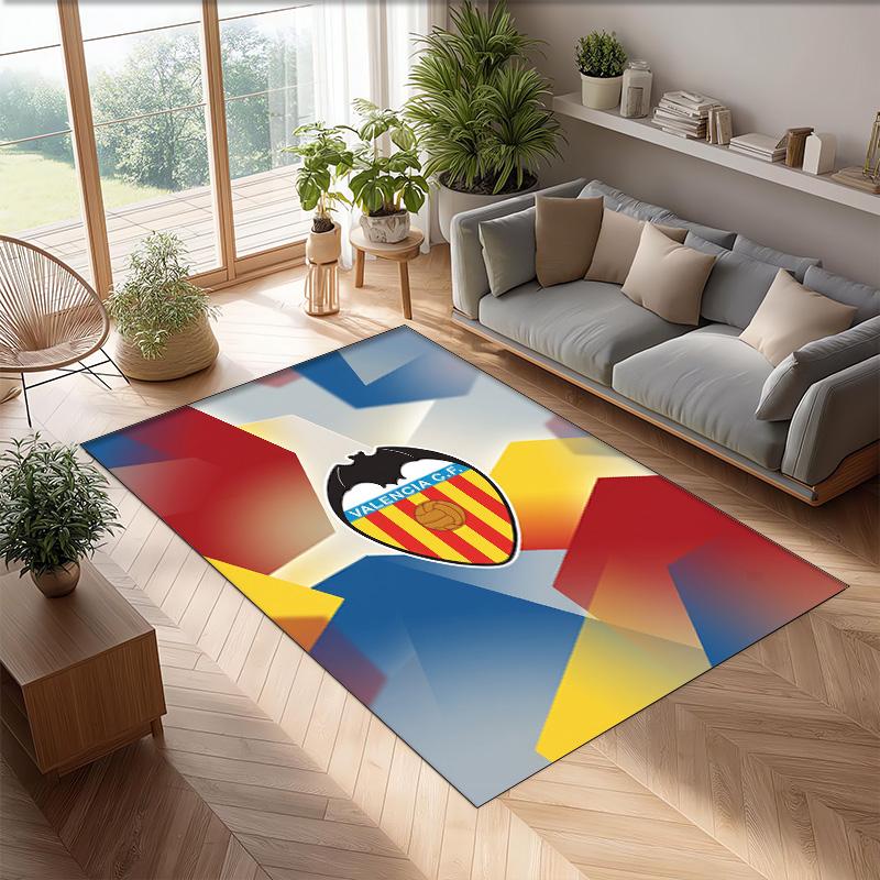 Valencia FC Soccer Football Pattern Soft Area Rug Non Slip Indoor Floor Carpet Sports Decor Mat for Bedroom