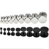 Korean Style Unisex Barbell Combo Earrings: Round, Double-Sided Black Ear Bone Studs – Simple Design