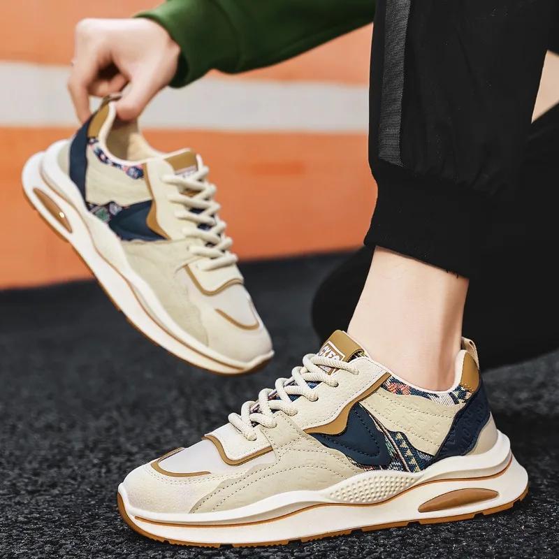 Herren Freizeit Sportschuhe Mode Weiche Sohle Schnürschuhe Laufschuhe Herren Designer Komfort Plateau Schuhe Neu