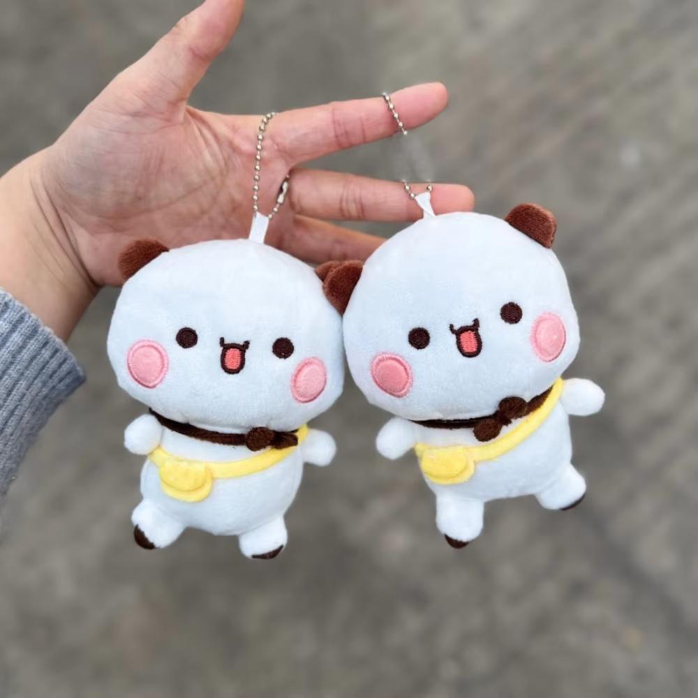Cute Little Bear Bubu and Yier Plush Doll Keychains Soft Sleeping Buddy Kawaii Cartoon Fluffy Bear Toy Car Sofa Decor Gift