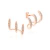 Yousheng 1 Pair Stud Earrings Three Layers Arc Temperament Shining Rhinestones Ear Studs Fashion Jewelry