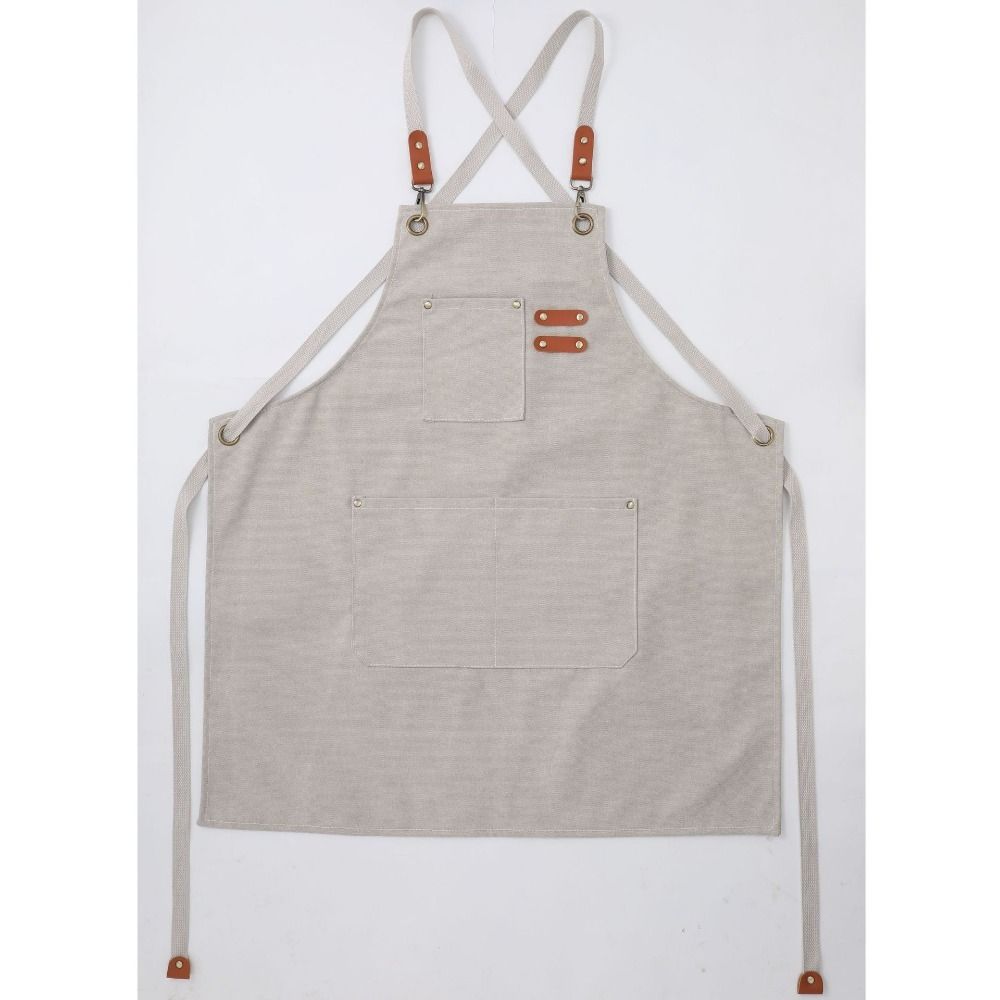 Thicken Antifouling Women Men Waterdrop Resistant Cotton Canvas Barista Apron Canvas Denim Apron