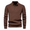AIOPESON Mens Mock Neck Button Up Cotton Pullover Sweaters Casual Social Knit Turtleneck Autumn Winter Sweaters for Men