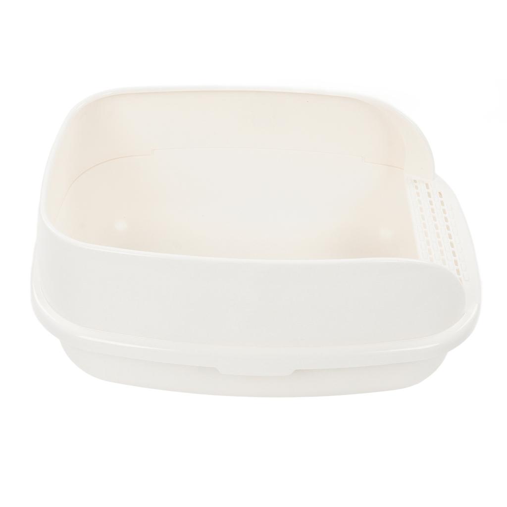 Cat Litter Box Semi Enclosed Large Capacity Prevent Sand Leakage Pet Kitten Toilet with Shovel Milk