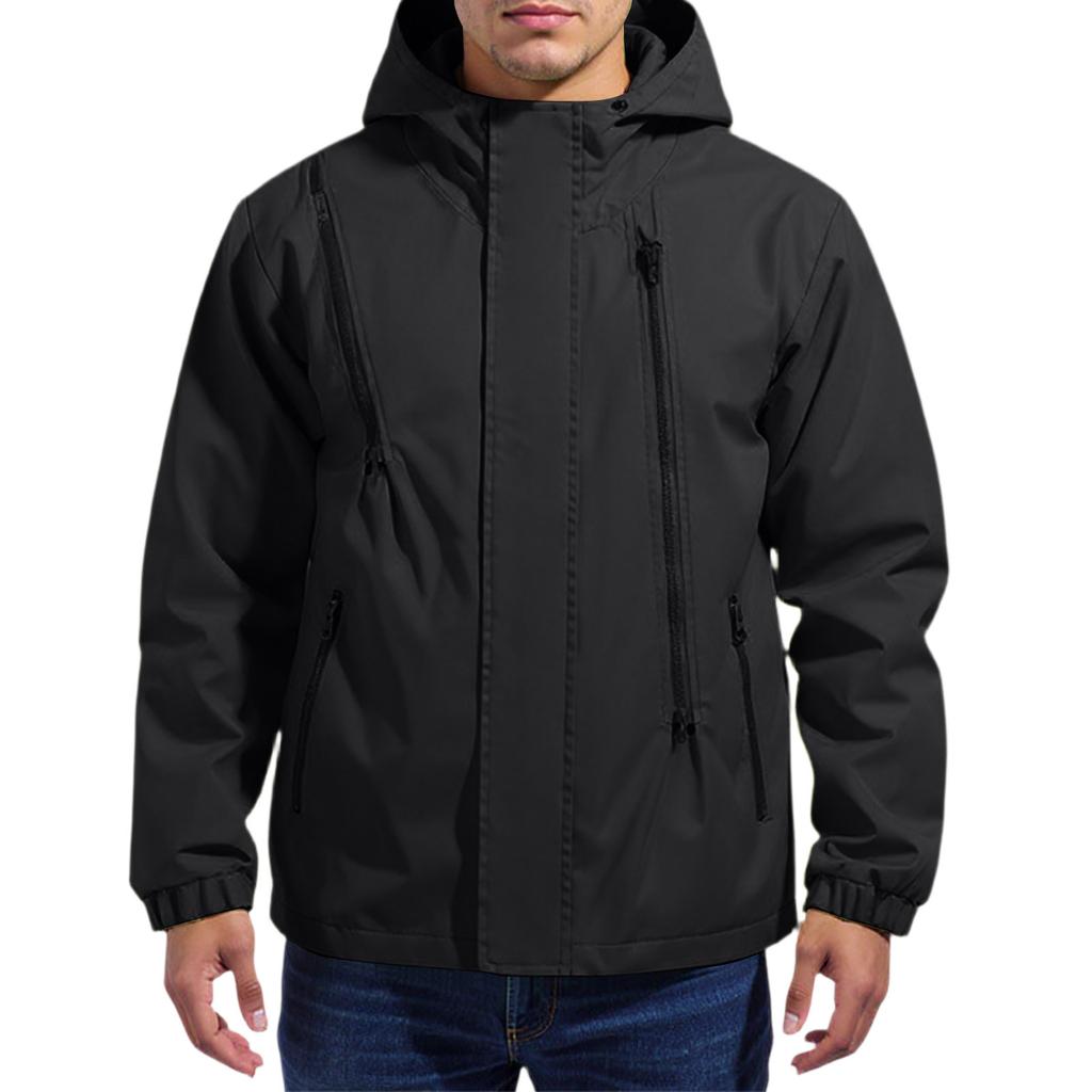 Men'S Loose Half Zipper Hooded Sweatshirt And Submachine Jacket