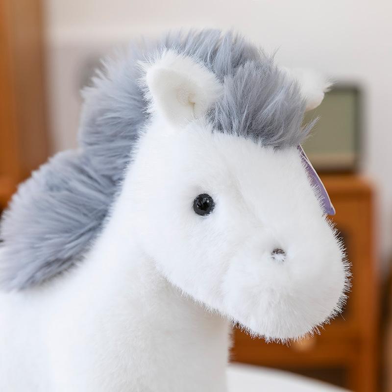 New White Horse Plush Toy Doll Cute Simulated Foal Doll Children's Birthday Gift