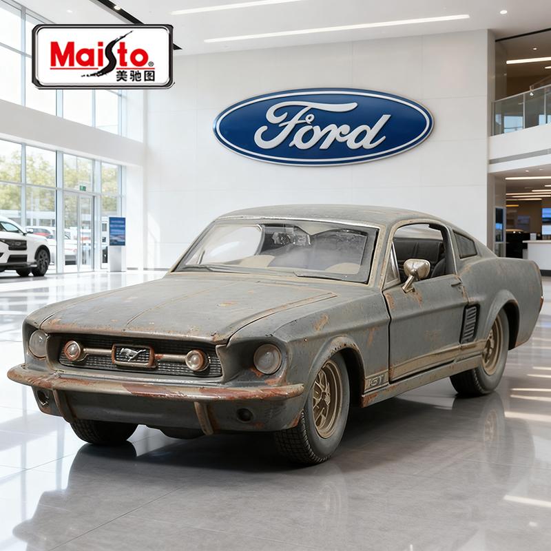

Maisto 1:24 Ford Mustang GT 1967 Alloy Car Diecasts & Toy Vehicles Car Model Miniature Scale Model Car For Children сірий колір