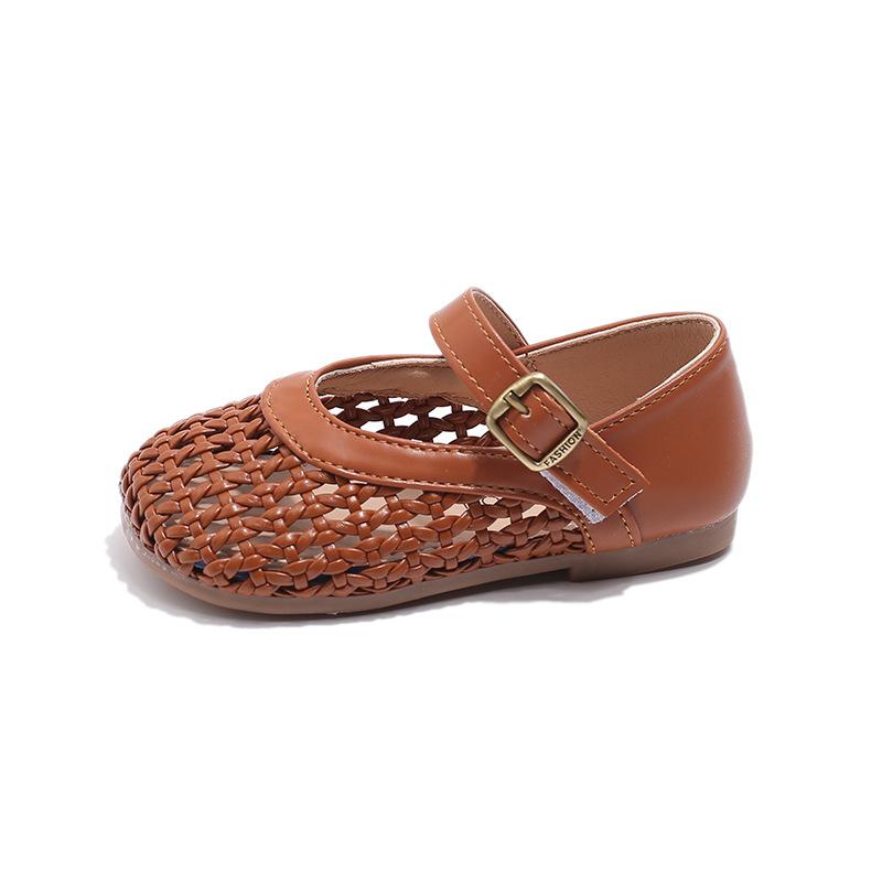 2026New spring, summer, and autumn princess shoes, fashionable children's shoes, indoor and outdoor women's single shoes, mesh hollow shoes