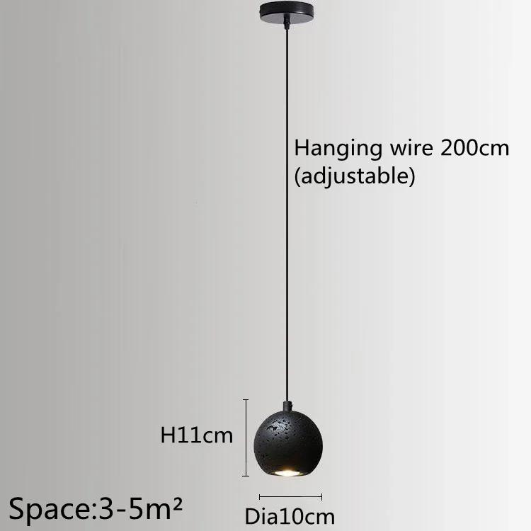 Nordic Art Retro Industrial Pendant Hanging Lamp Black Hole Stone LED Pendel Lamp For Bar Dining Bedroom Design Chandelier