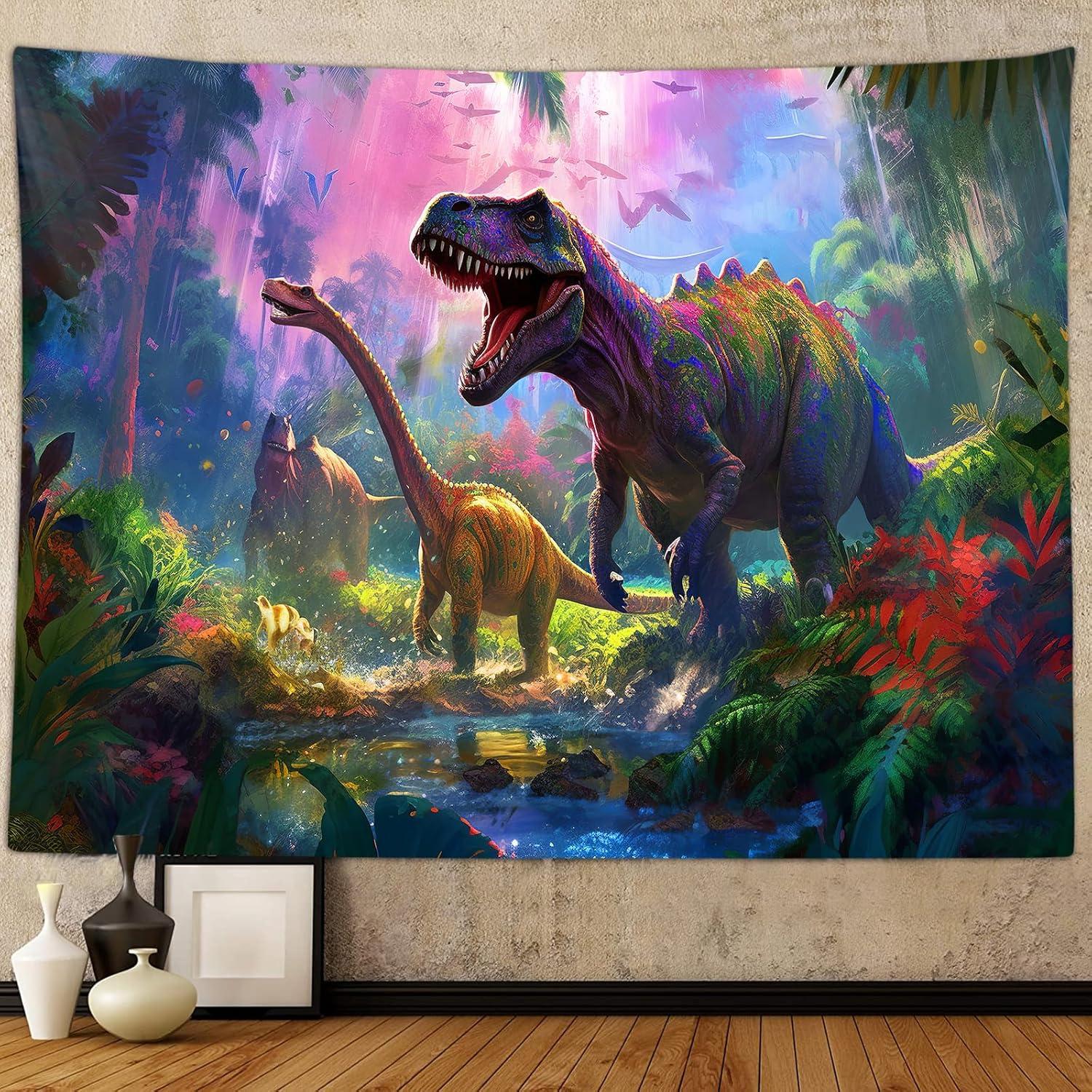 A cool dinosaur tapestry for a boy s bedroom. 75x100