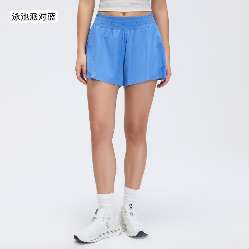 Summer quick-drying high-waisted sports shorts for women with inner lining, anti-light, light and breathable yoga fitness shorts