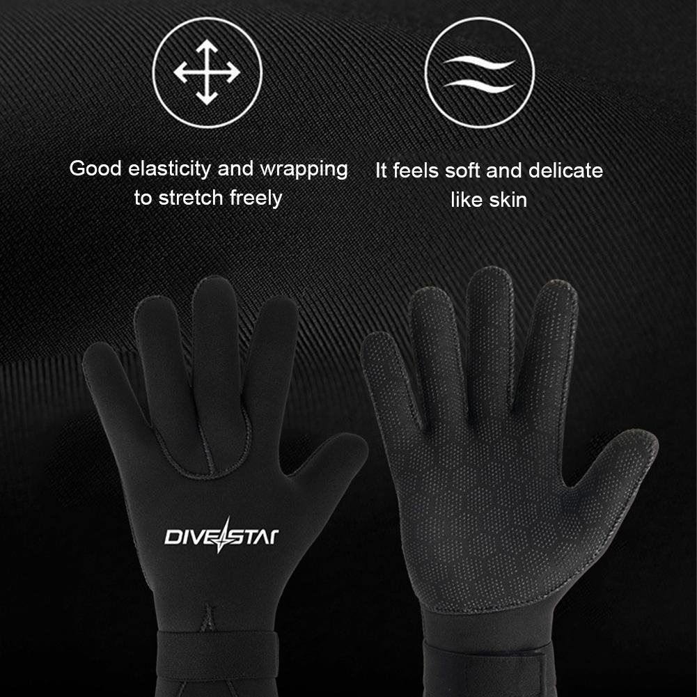 1Pair 3MM Anti-Cut Anti-Stab Diving Gloves Outdoor Warm Non-Slip Sports Rubber Gloves