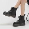 Super Yuan Thick-soled Martin Boots Women's 2025 Autumn New British Style Short Boots Women's Heightening Soft Leather Versatile Internet Celebrity