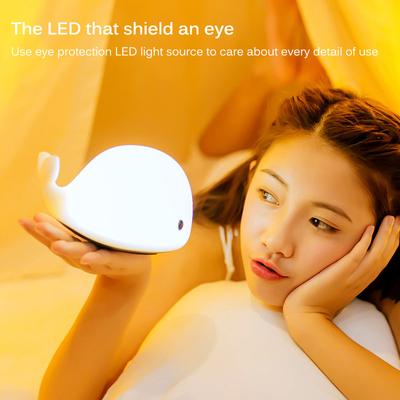 Wiederaufladbares LED-Nachtlicht für Kinder Tier-Nachtlicht Silikon Weich Cartoon Wal Delfine Lampe für Kinder Dekoration