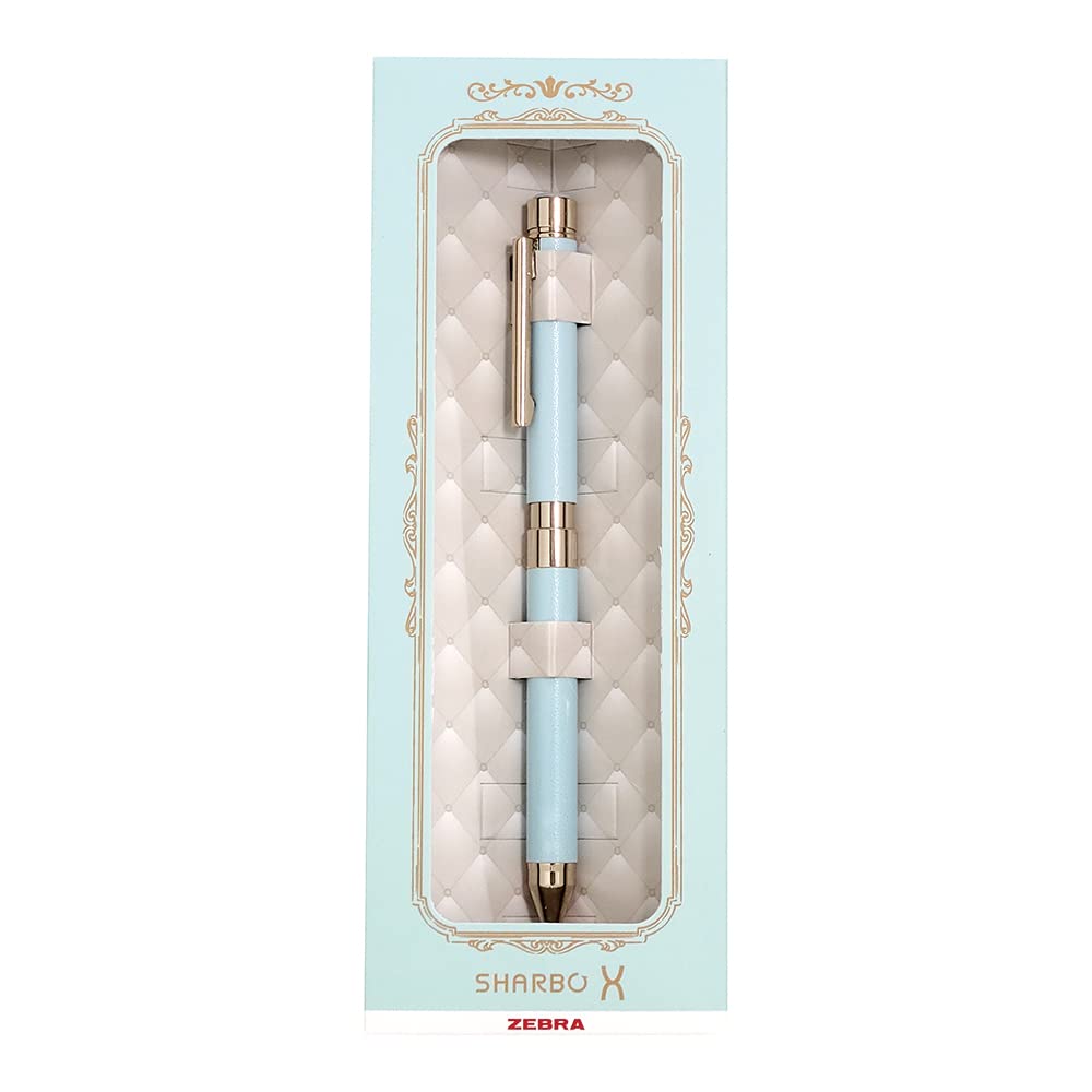 

Zebra Sharbo X SL6 Pen Gift Set with Leather Pale Multi-Function Refills, Blue, SB36-GS-LPB