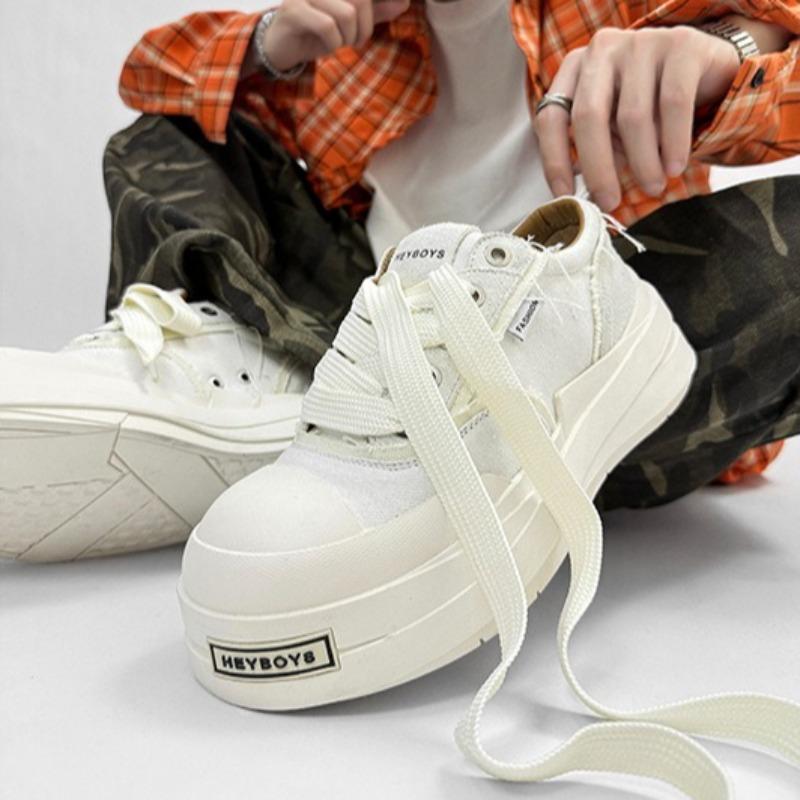 Fashion Shoes for Men Fashion Canvas Mens Shoes Heightening Casual Thick Sole Board Shoes Couple Trendy Platform Sneakers Zapatos Hombre