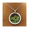 Stones and Minerals. Raw Peridot Necklace. 25 Mm Medallion Model. Color Silver.
