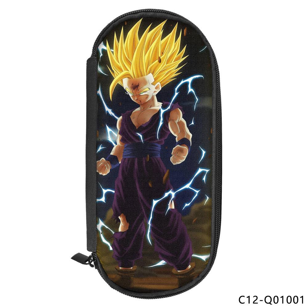 Dragon Ball Printed Polyester Pencil Case Student Stationery Box Portable Pencil Case Multifunctional Storage Bag Compartment pencil case