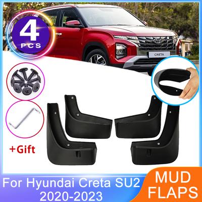 4PCS Front Rear Mudguards for Hyundai Creta Ix25 MK2 SU2   2022 2023 Fender Mud Flaps Anti-splash Wheel Car