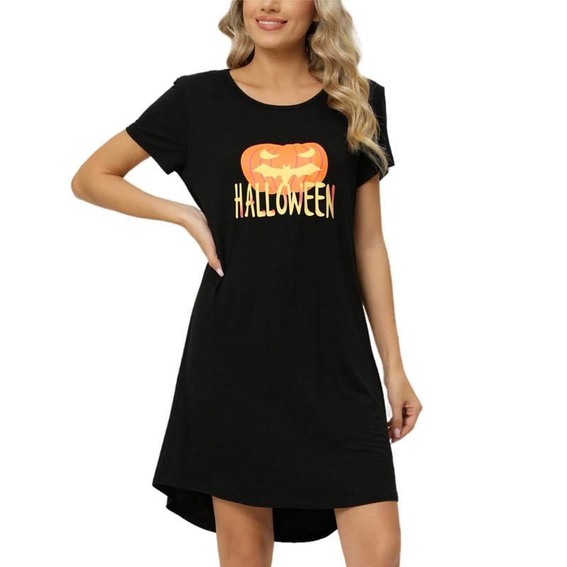 Mode Lässig Homewear Damen Nachthemd Kurzarm Kleider Lockerer Sitz Nachtwäsche Hauskleidung Nachthemd Loungewear Kleider