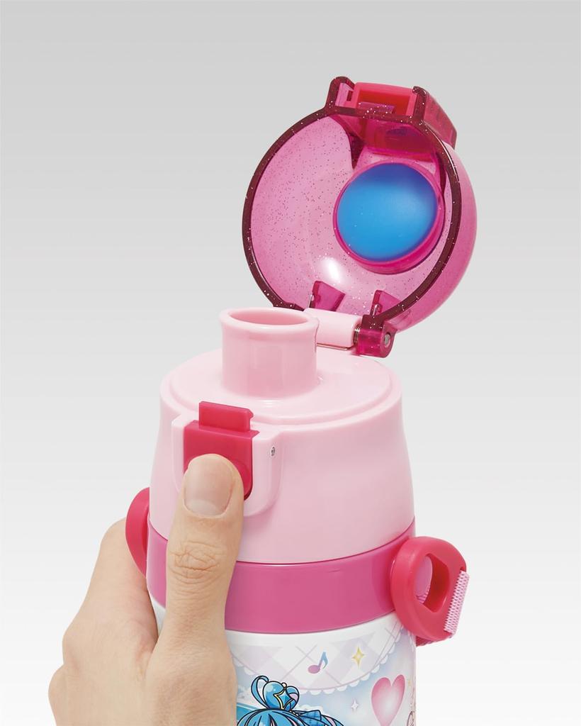 Skater Children's Water Bottle, Direct Drinking, 470ml, Kimi to Idol PreCure Girl Design, Insulated Stainless Steel, Lightweight, Sports Bottle,