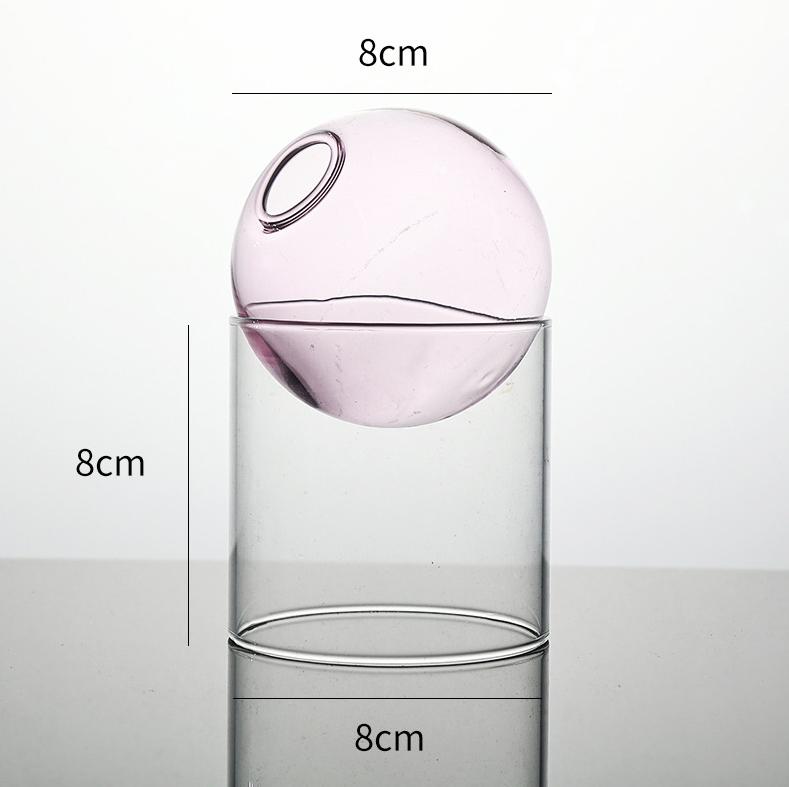 Vintage Round Glass Vase Borosilicate Mini Terrarium Stylish Water Plant Pot for Desktop Home Decor And Flower Arrangement
