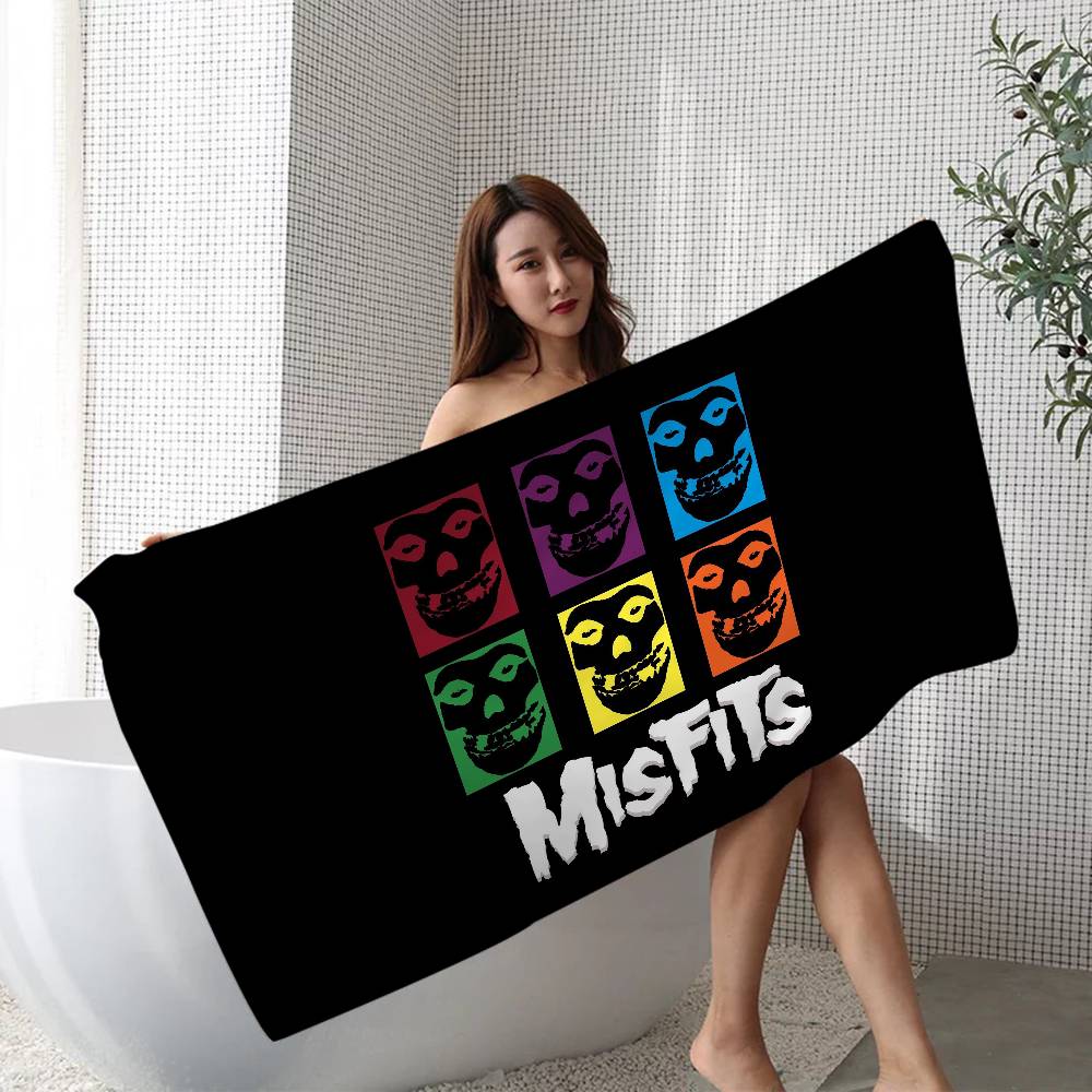 Punk Band M-Misfits Bath Towel Microfiber Soft Water Absorbing Breathable For Girl Kids Decorative Cartoon Beach Towel