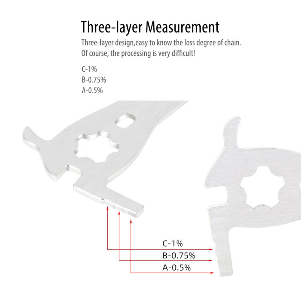 Bicycle Chains Gauge 304 Stainless Steel Chain Wear Indicator Gauge Caliper Detection Tool Cycling Parts