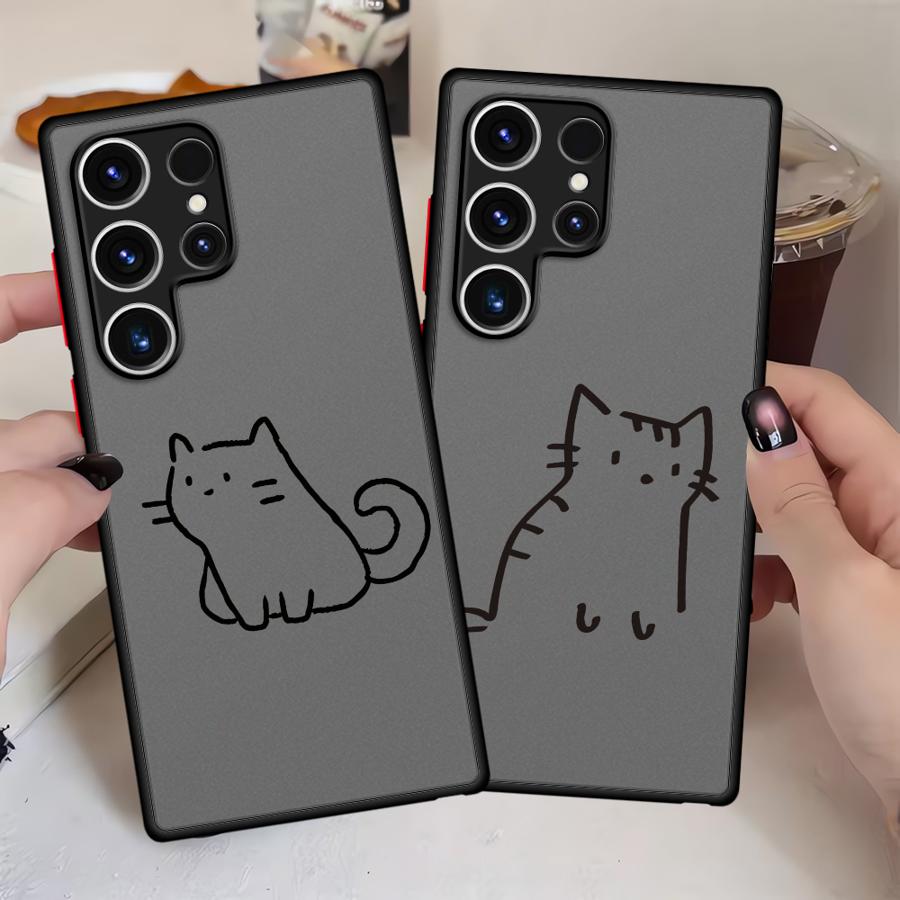 Cute Cartoon Cat Case for Samsung Galaxy S26 S24 Plus S23 FE S22 S20 Note 20 Ultra 10 S25 S21 Phone Cover