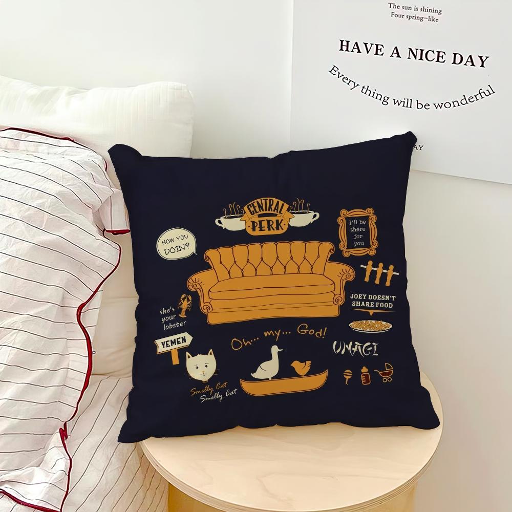 Classic Friends TV Show Pillow Case Sofa Living Room Bedroom Headboard Backrest Cushion Square Cushion Nap Time