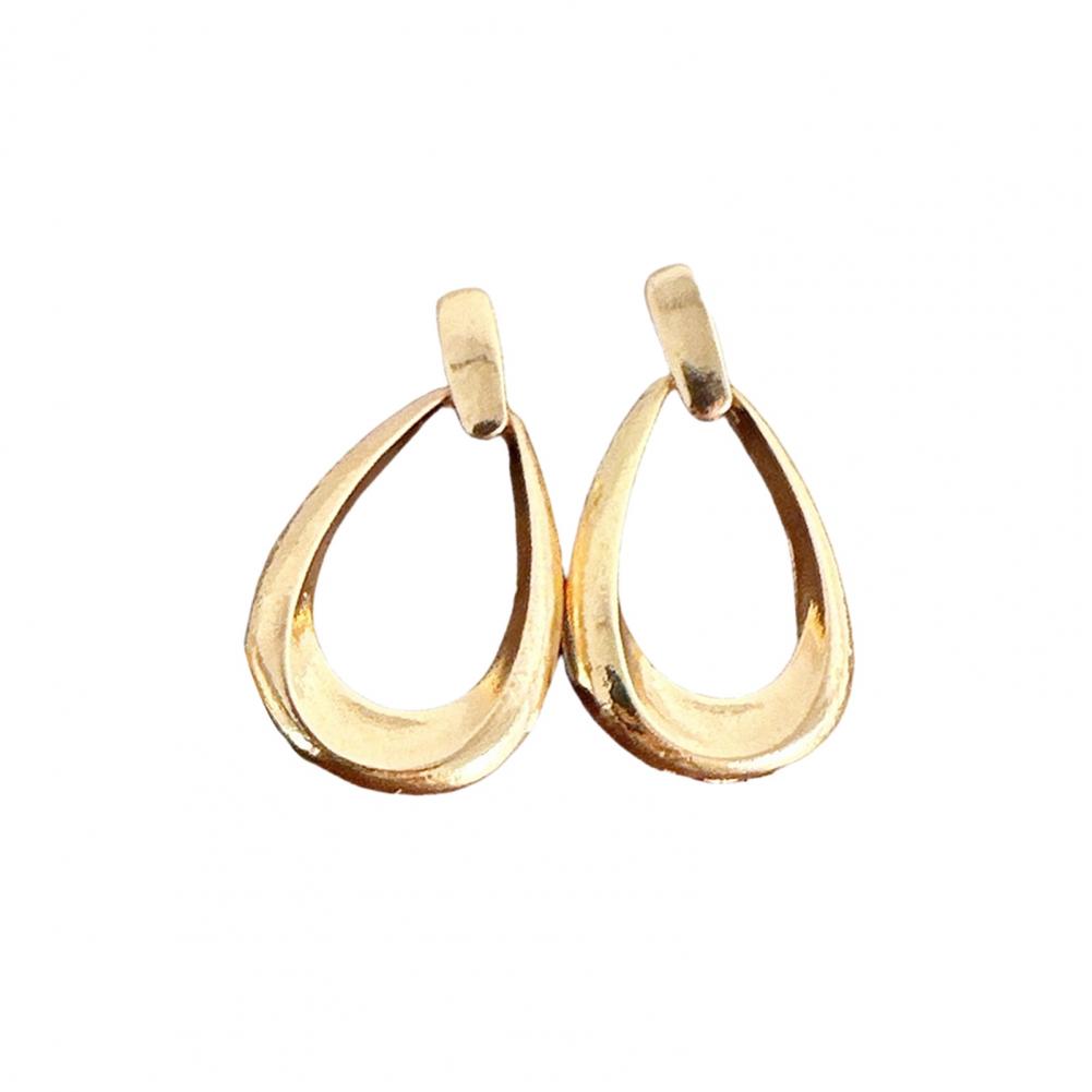 Stud Earrings Jewelry Elegant Geometric Waterdrop Earrings for Women Lightweight Statement Jewelry with Hollow Metal Studs
